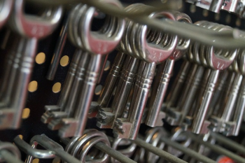 Milwaukee locksmiths can install keyed or keyless entry locks Keys on Rack Used by Milwaukee Locksmith